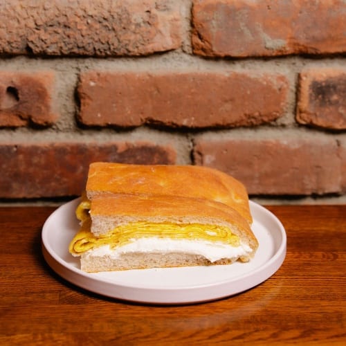 Ricotta and Egg Sandwich.