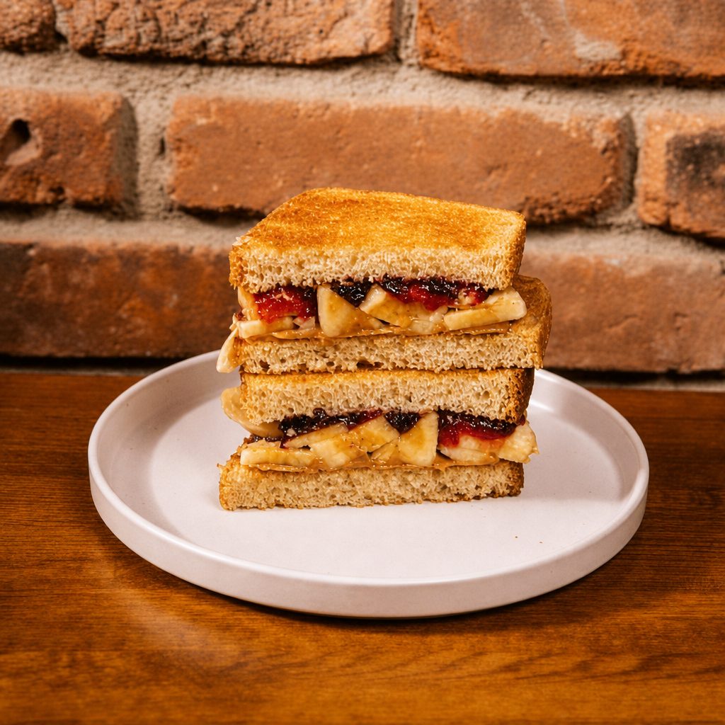 Grilled Peanut Butter and Jelly Sandwich.