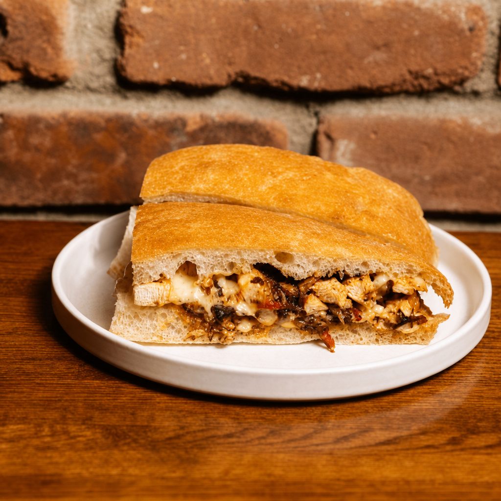 Philly Cheese Chicken Sandwich.